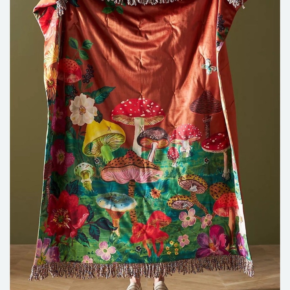 Anthropology RARE Sold out Natalie Lete mushroom 🍄 anthropology Throw Blanket
